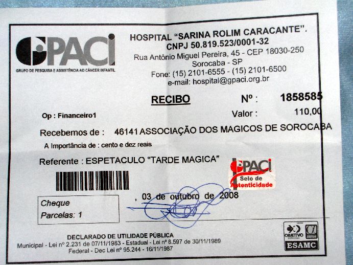 2o. de dois recibos.