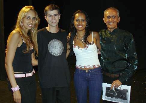Luciana, Fabian Rodrigues, L�vea e o Mestre de Cerim�nia Get�lio Gandra (papai das belas assistentes)